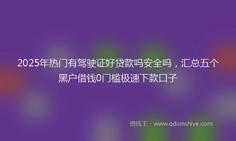 2025年热门有驾驶证好贷款吗安全吗，汇总五个黑户借钱0门槛极速下款口子