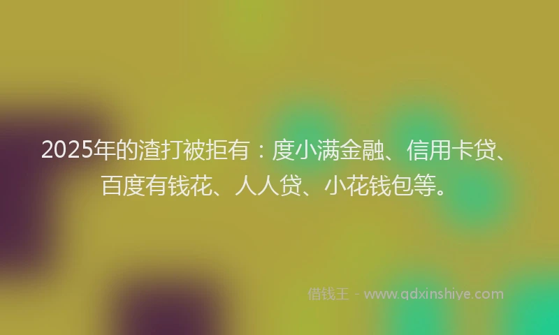 2025年的渣打被拒有：度小满金融、信用卡贷、百度有钱花、人人贷、小花钱包等。