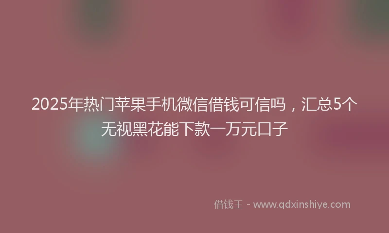2025年热门苹果手机微信借钱可信吗，汇总5个无视黑花能下款一万元口子