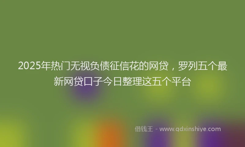 2025年热门无视负债征信花的网贷，罗列五个最新网贷口子今日整理这五个平台