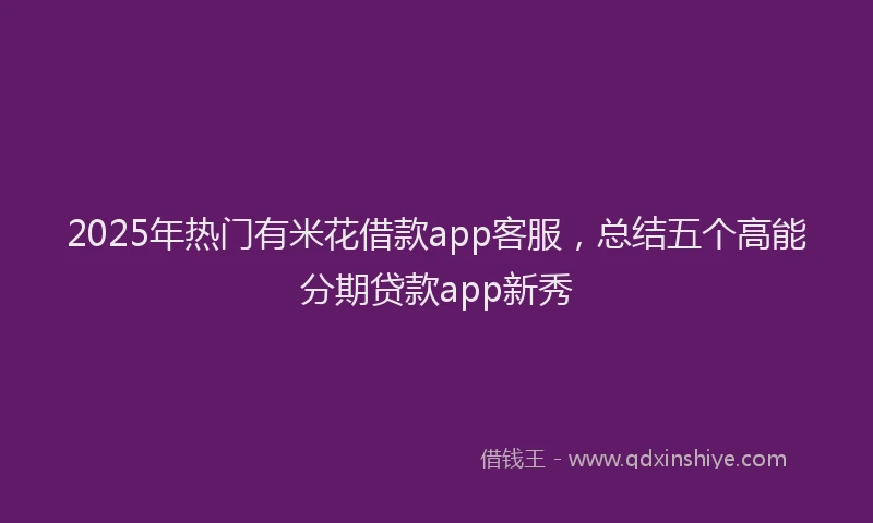 2025年热门有米花借款app客服，总结五个高能分期贷款app新秀