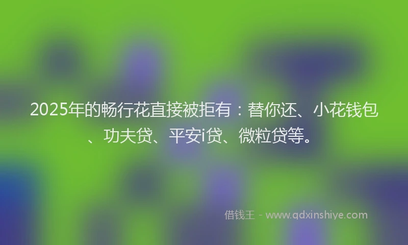 2025年的畅行花直接被拒有：替你还、小花钱包、功夫贷、平安i贷、微粒贷等。