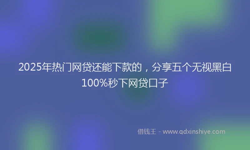 2025年热门网贷还能下款的，分享五个无视黑白100%秒下网贷口子
