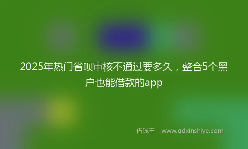 2025年热门省呗审核不通过要多久，整合5个黑户也能借款的app