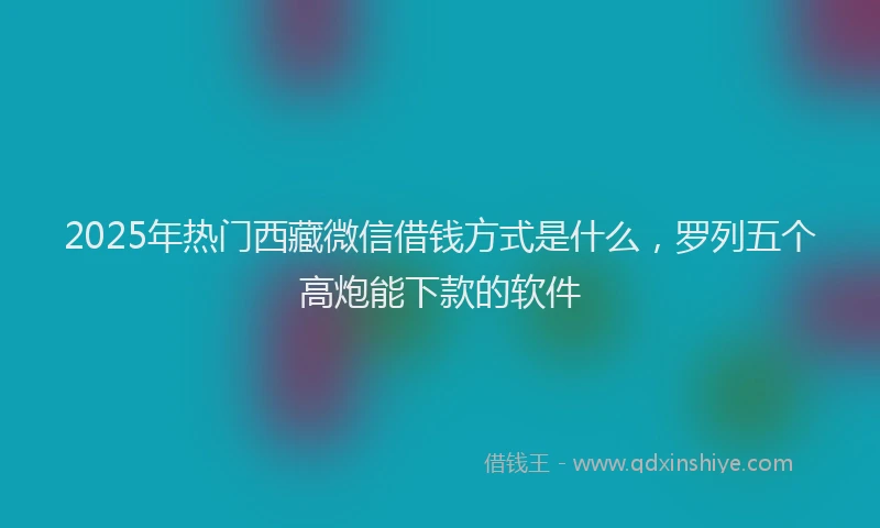 2025年热门西藏微信借钱方式是什么，罗列五个高炮能下款的软件