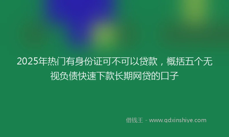 2025年热门有身份证可不可以贷款，概括五个无视负债快速下款长期网贷的口子