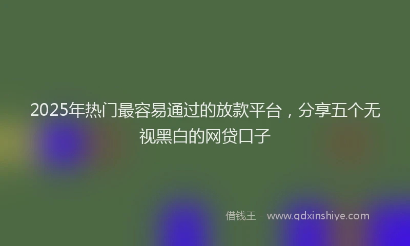 2025年热门最容易通过的放款平台，分享五个无视黑白的网贷口子