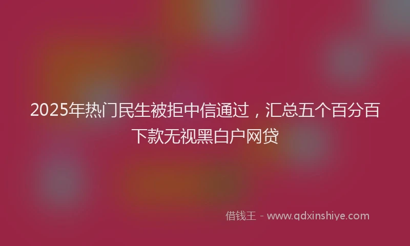 2025年热门民生被拒中信通过，汇总五个百分百下款无视黑白户网贷
