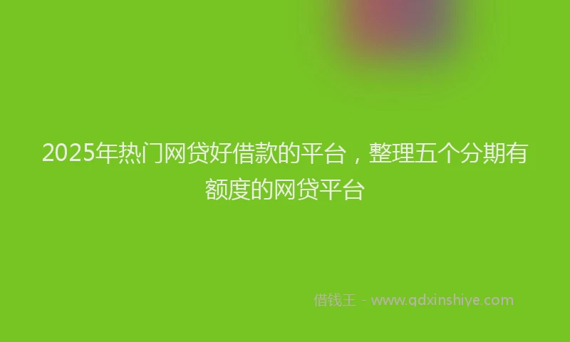 2025年热门网贷好借款的平台，整理五个分期有额度的网贷平台