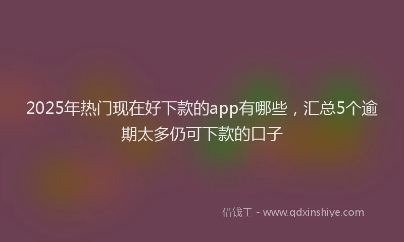 2025年热门现在好下款的app有哪些，汇总5个逾期太多仍可下款的口子