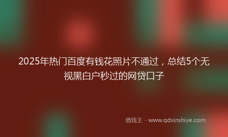 2025年热门百度有钱花照片不通过，总结5个无视黑白户秒过的网贷口子