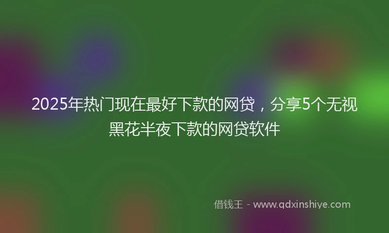 2025年热门现在最好下款的网贷，分享5个无视黑花半夜下款的网贷软件