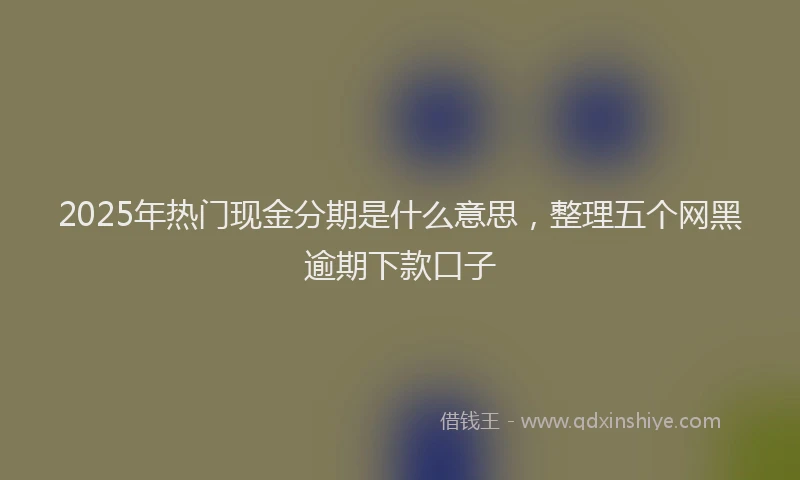 2025年热门现金分期是什么意思，整理五个网黑逾期下款口子
