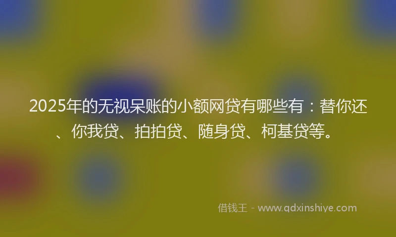 2025年的无视呆账的小额网贷有哪些有：替你还、你我贷、拍拍贷、随身贷、柯基贷等。