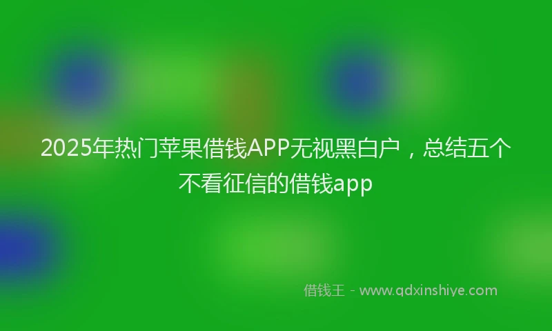 2025年热门苹果借钱APP无视黑白户，总结五个不看征信的借钱app