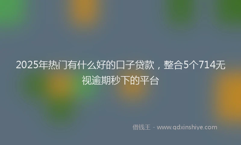 2025年热门有什么好的口子贷款，整合5个714无视逾期秒下的平台