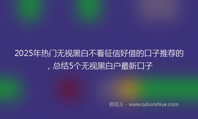 2025年热门无视黑白不看征信好借的口子推荐的，总结5个无视黑白户最新口子