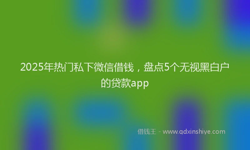 2025年热门私下微信借钱，盘点5个无视黑白户的贷款app