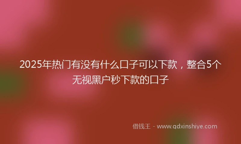 2025年热门有没有什么口子可以下款，整合5个无视黑户秒下款的口子