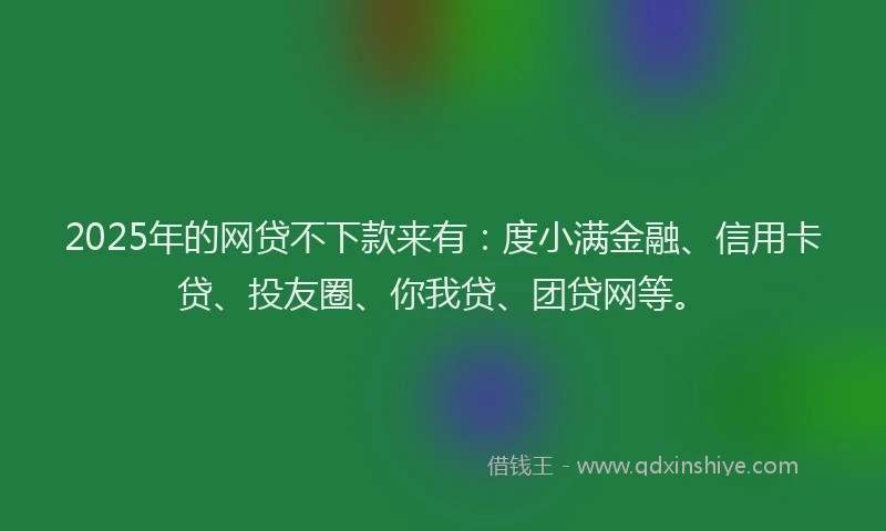 2025年的网贷不下款来有：度小满金融、信用卡贷、投友圈、你我贷、团贷网等。