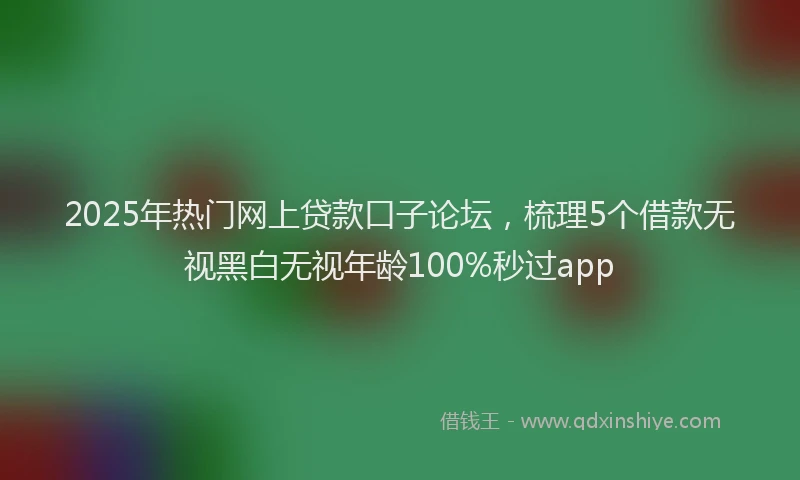 2025年热门网上贷款口子论坛，梳理5个借款无视黑白无视年龄100%秒过app