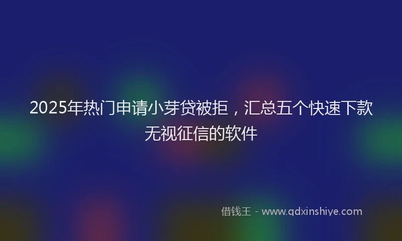 2025年热门申请小芽贷被拒，汇总五个快速下款无视征信的软件