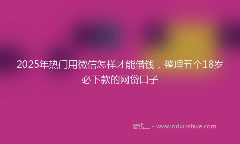 2025年热门用微信怎样才能借钱，整理五个18岁必下款的网贷口子