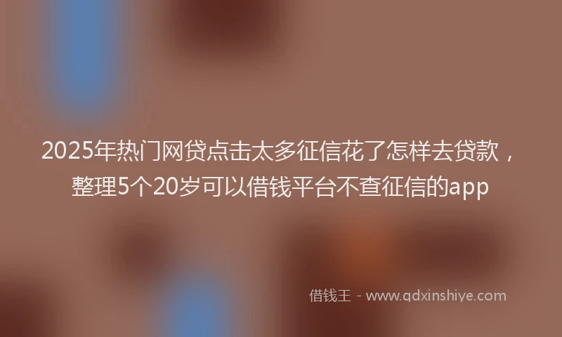 2025年热门网贷点击太多征信花了怎样去贷款，整理5个20岁可以借钱平台不查征信的app