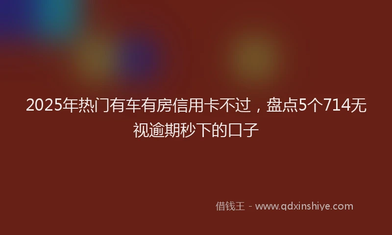2025年热门有车有房信用卡不过，盘点5个714无视逾期秒下的口子