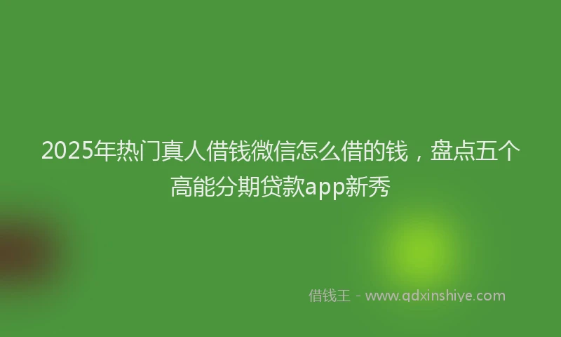 2025年热门真人借钱微信怎么借的钱，盘点五个高能分期贷款app新秀