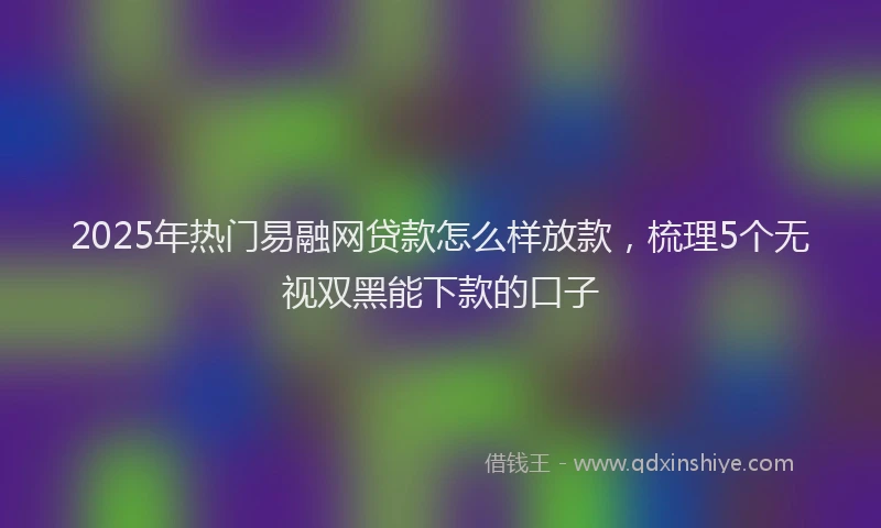 2025年热门易融网贷款怎么样放款，梳理5个无视双黑能下款的口子