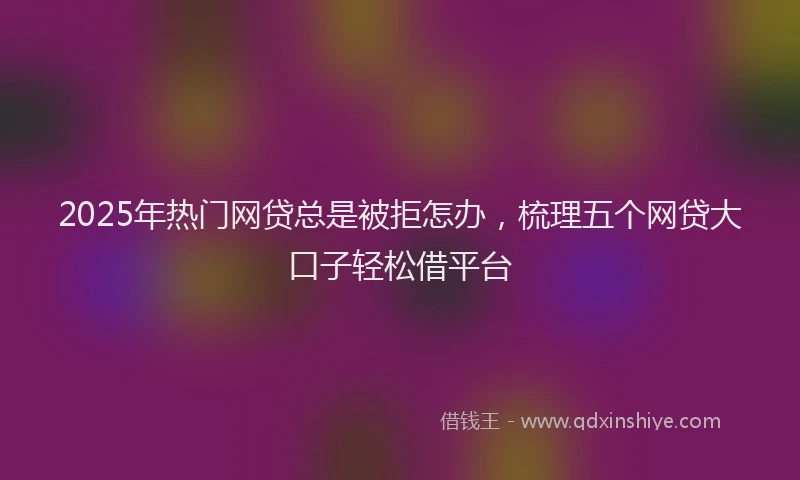 2025年热门网贷总是被拒怎办，梳理五个网贷大口子轻松借平台