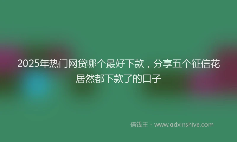 2025年热门网贷哪个最好下款，分享五个征信花居然都下款了的口子