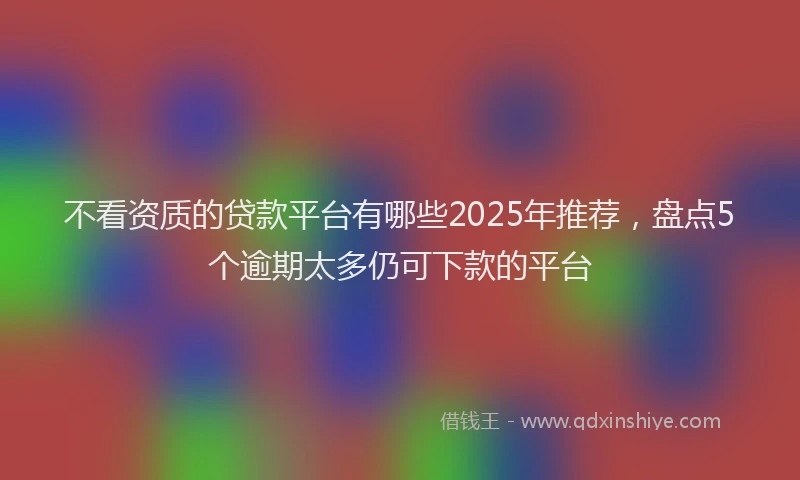 不看资质的贷款平台有哪些2025年推荐，盘点5个逾期太多仍可下款的平台
