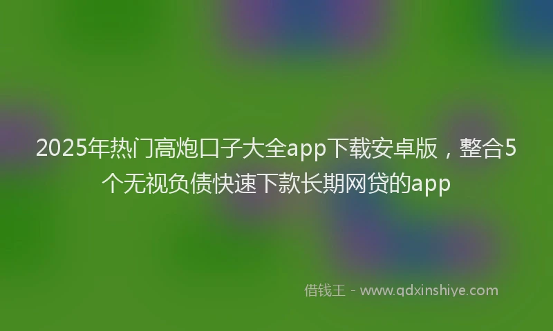 2025年热门高炮口子大全app下载安卓版，整合5个无视负债快速下款长期网贷的app