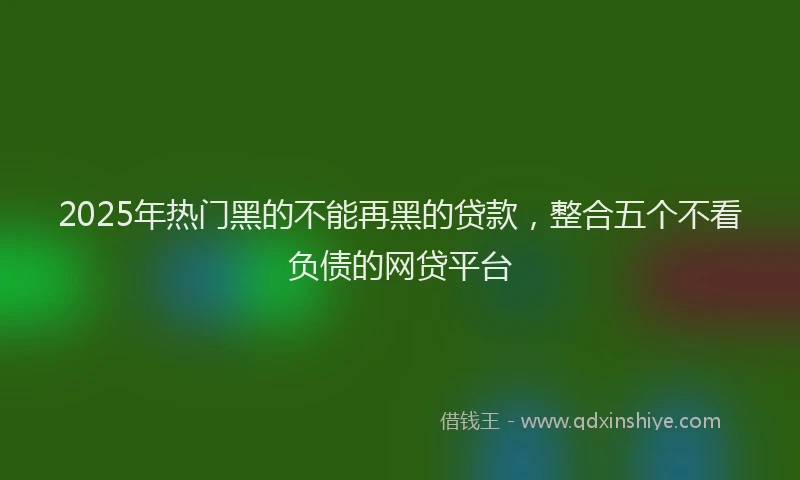 2025年热门黑的不能再黑的贷款，整合五个不看负债的网贷平台