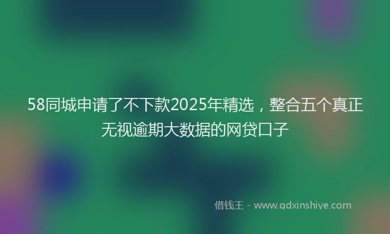 58同城申请了不下款2025年精选，整合五个真正无视逾期大数据的网贷口子