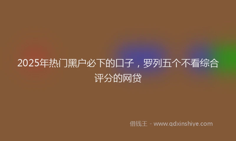 2025年热门黑户必下的口子，罗列五个不看综合评分的网贷
