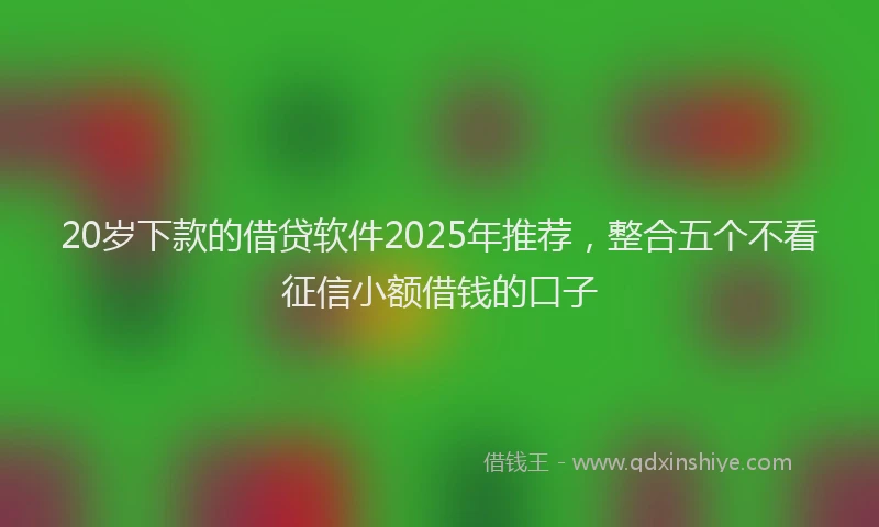 20岁下款的借贷软件2025年推荐，整合五个不看征信小额借钱的口子