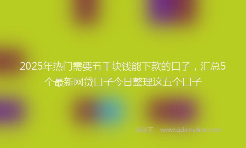 2025年热门需要五千块钱能下款的口子，汇总5个最新网贷口子今日整理这五个口子