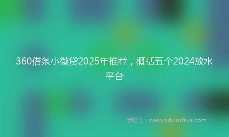 360借条小微贷2025年推荐，概括五个2024放水平台