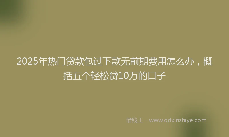 2025年热门贷款包过下款无前期费用怎么办，概括五个轻松贷10万的口子