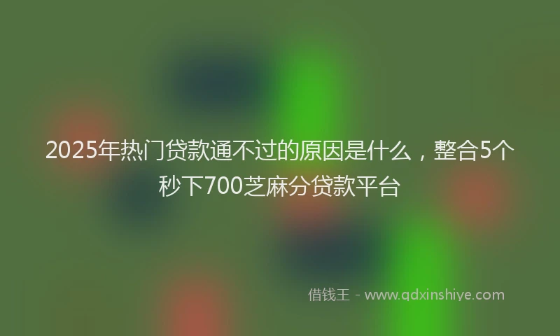 2025年热门贷款通不过的原因是什么，整合5个秒下700芝麻分贷款平台