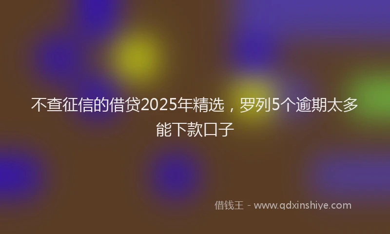 不查征信的借贷2025年精选，罗列5个逾期太多能下款口子