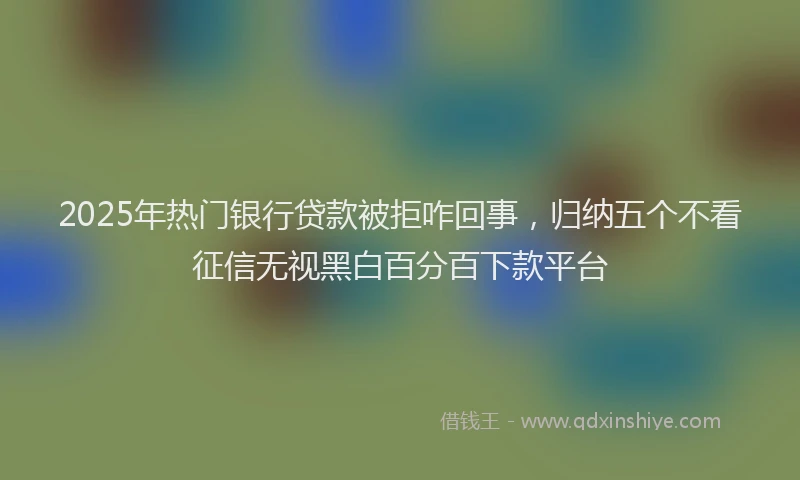 2025年热门银行贷款被拒咋回事，归纳五个不看征信无视黑白百分百下款平台