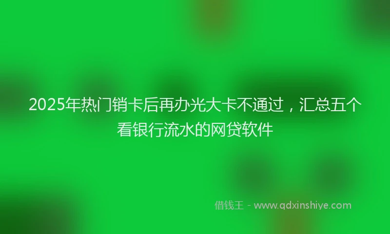 2025年热门销卡后再办光大卡不通过，汇总五个看银行流水的网贷软件