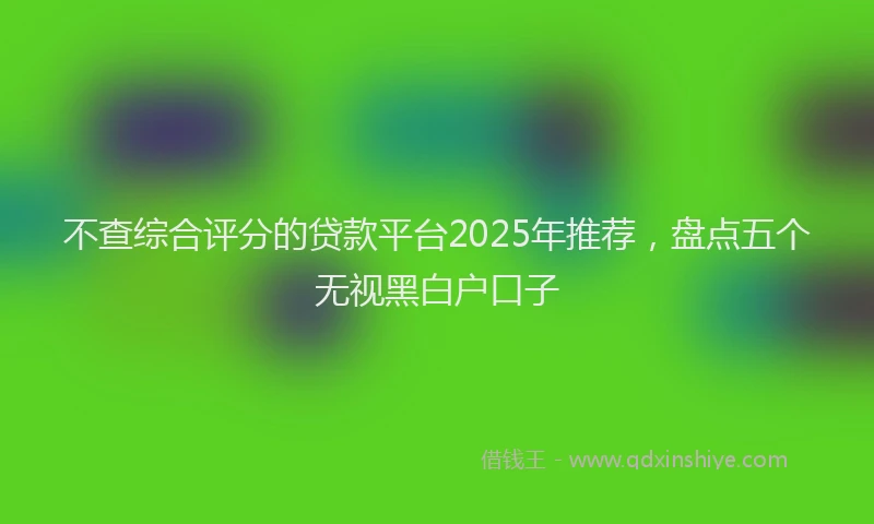 不查综合评分的贷款平台2025年推荐，盘点五个无视黑白户口子