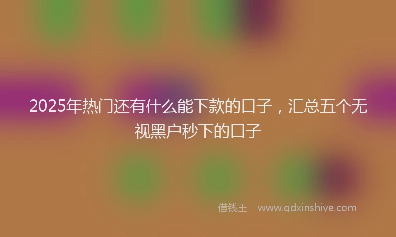 2025年热门还有什么能下款的口子，汇总五个无视黑户秒下的口子