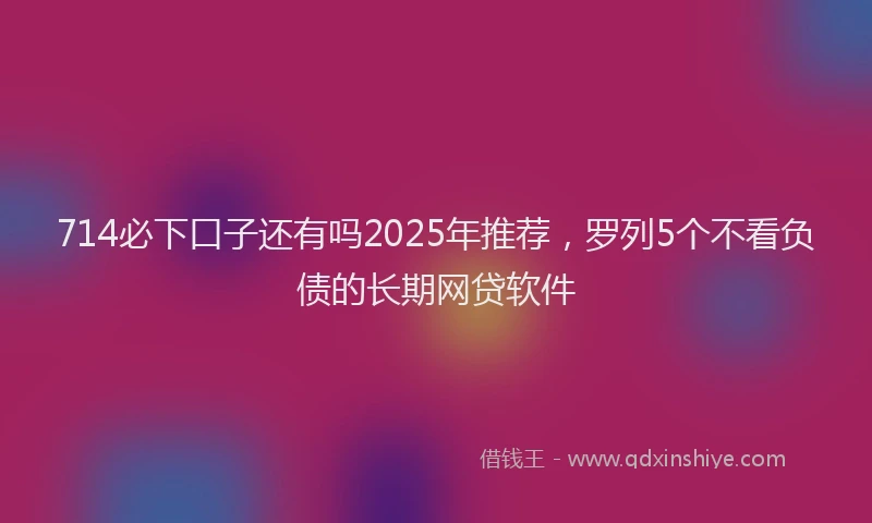 714必下口子还有吗2025年推荐，罗列5个不看负债的长期网贷软件