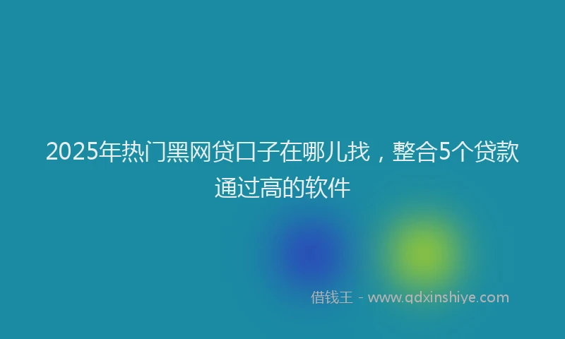 2025年热门黑网贷口子在哪儿找，整合5个贷款通过高的软件